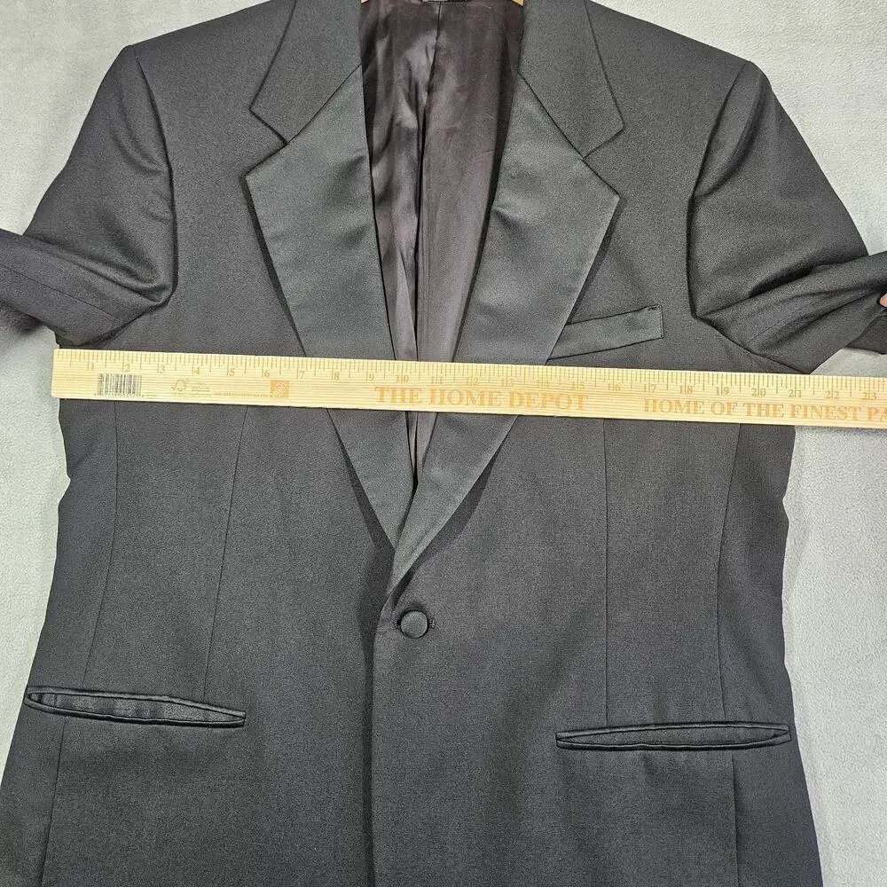 LANVIN Paris Tuxedo Blazer Mens 42R Black Wool Formal Wedding Jacket USA Prom